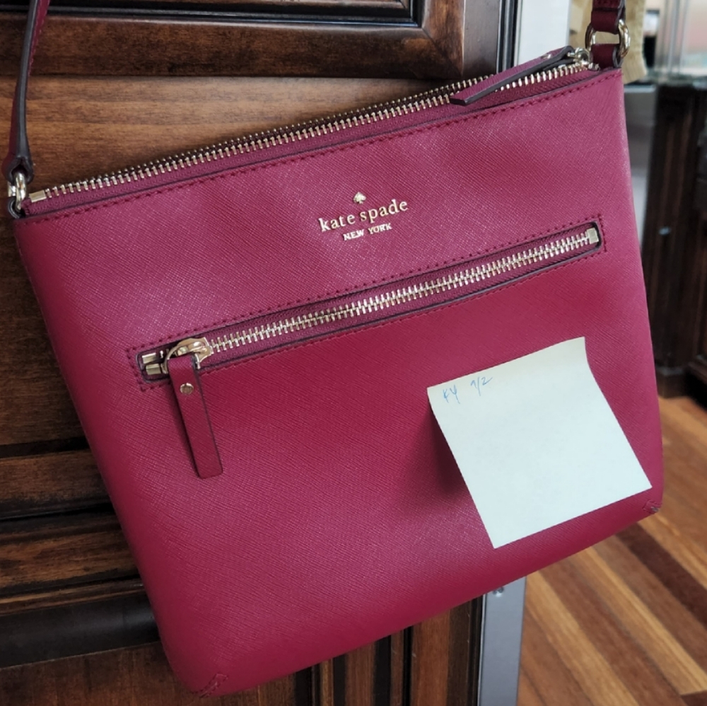 Kate Spade crossbody bag red saffiano leather